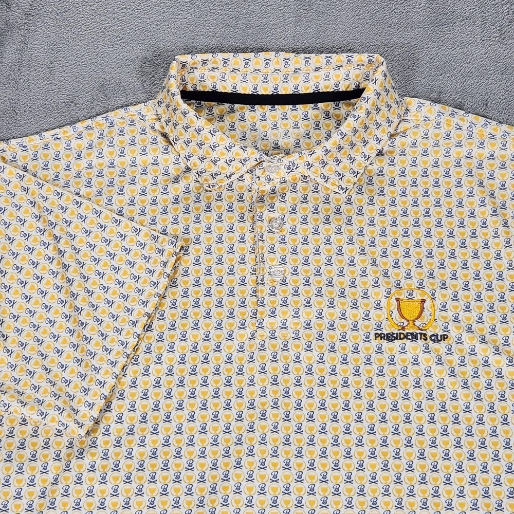 Presidents Cup Shirt Mens‎ XL White Trophy Print Golf Polo Barstool Golf